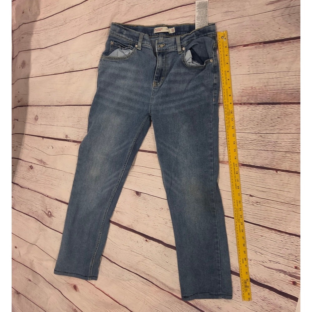 Levi Strauss Signature Boys Jeans Size 18 Medium Wash Straight Leg Denim Blue